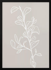 Garran branch with leaves in beige Poster