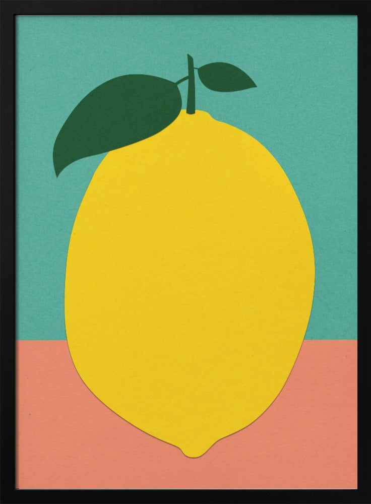 Lemon With Two Leaves Poster