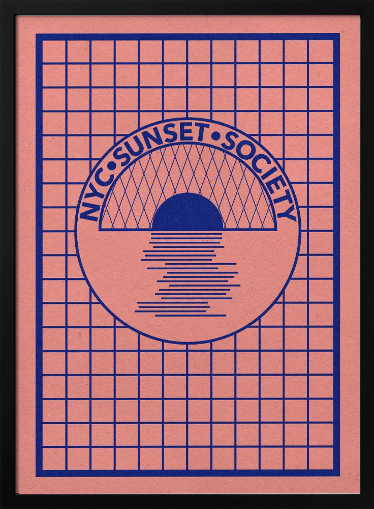 Nyc Sunset Society Blue Poster