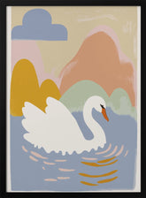 Swan In Lake Poster