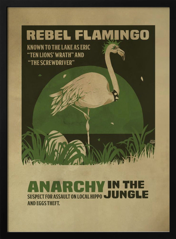 Flamingo rebel print Poster