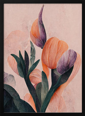 Tangelo Tulips No 2 Poster