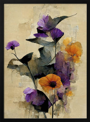 Purple Dry Flowers Poster