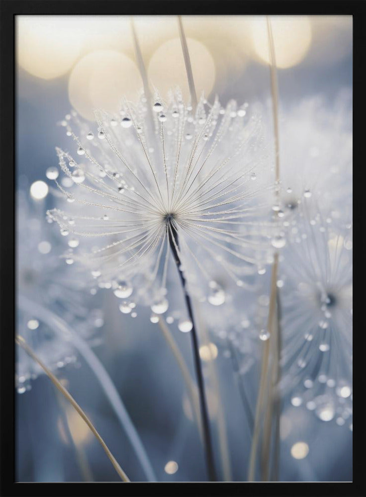 Drops On Dandelion Poster