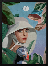 Puffin and Woman Poster