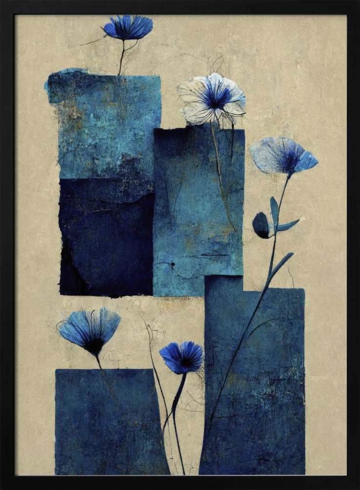 Blocks And Flowers Poster