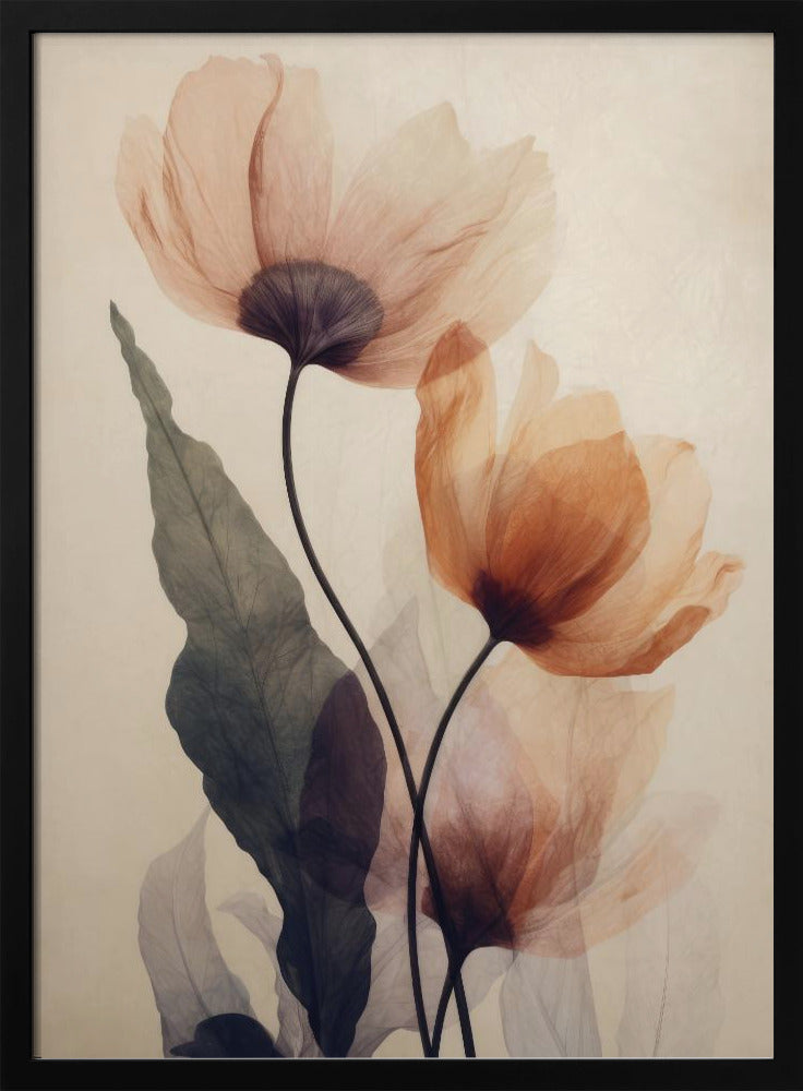 Parchment Flowers No 5 Poster