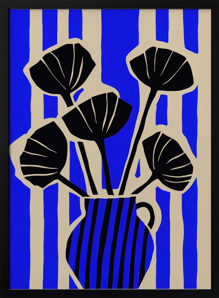 Striped Still Life Blue Poster