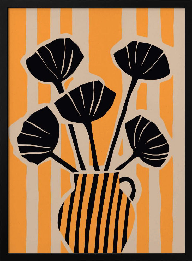 Striped Still Life Yellow Poster