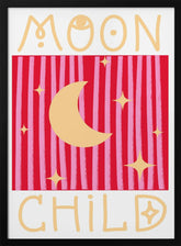 Pink and Red Moon Child Poster