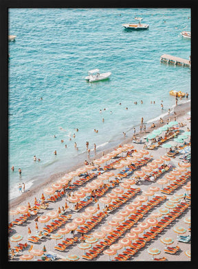 Positano Beach Scene Poster