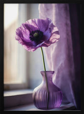 Purple Poppy In Vase Poster