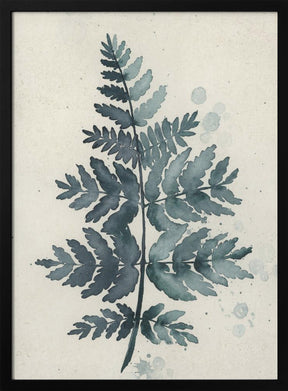 Teal watercolor fern 1 Poster