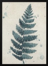 Teal watercolor fern 3 Poster