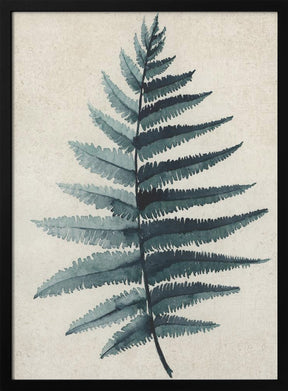 Teal watercolor fern 5 Poster