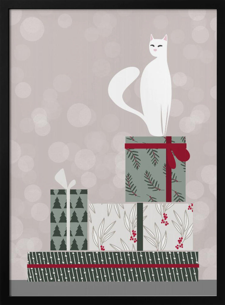 Retro cat and gifts Poster