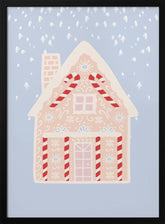 Blue Gingerbread House Poster