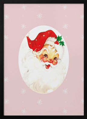 Pink Santa Claus Father Christmas Poster