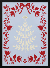 Christmas Tree Blue and Red Poster