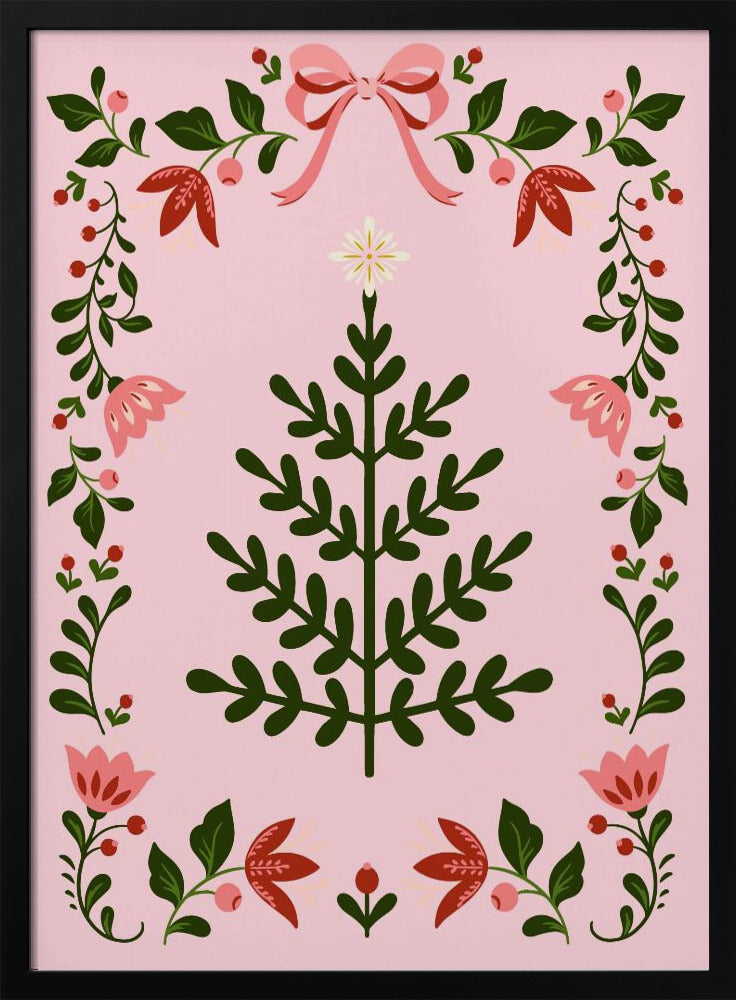 Pink Christmas Tree Poster