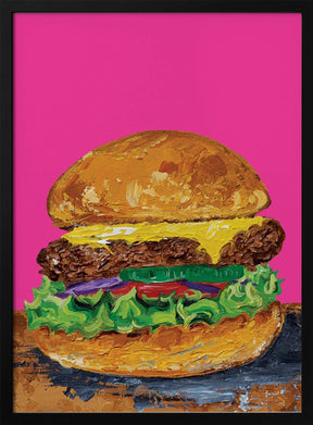 Burger Pink Poster