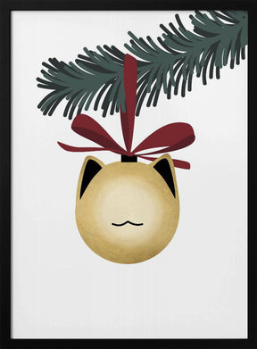 Meowrry bauble (gold white) Poster