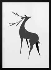 Stylized retro deer (grey) Poster