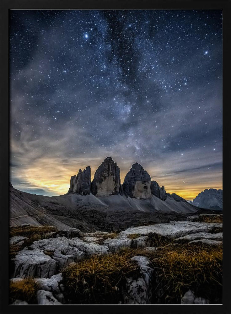 Dolomites at night Poster