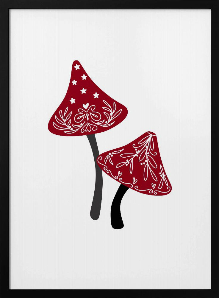 Iced mushrooms in red Poster