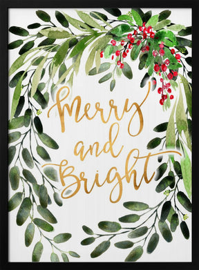 Merry and bright floral cascading bouquet Poster