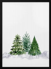 Three watercolor pine trees Poster