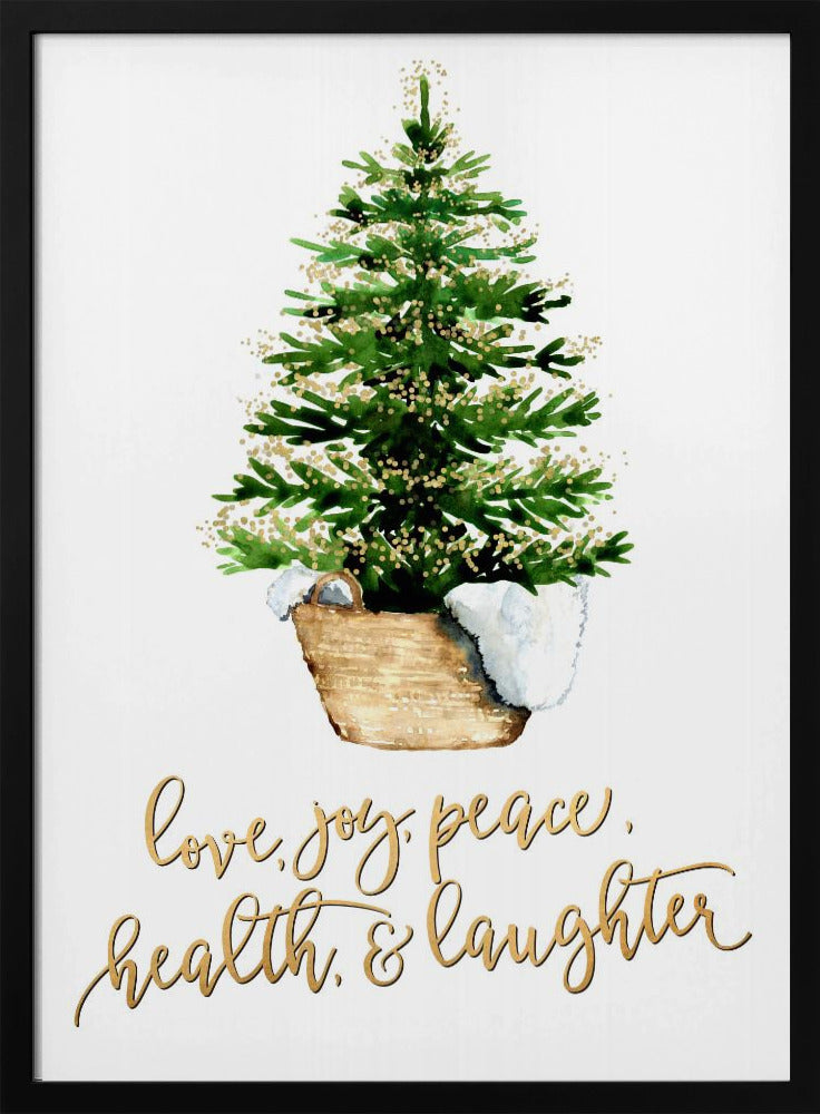 Cozy Christmas tree with holiday wishes Poster