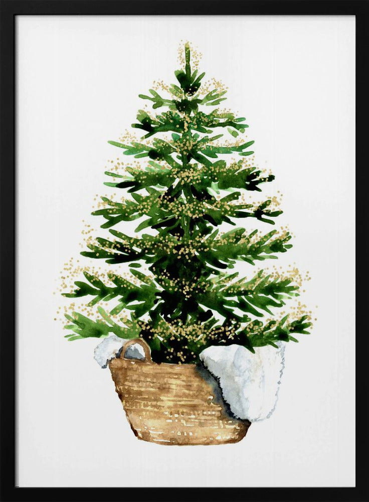 Cozy watercolor Christmas tree (2) Poster