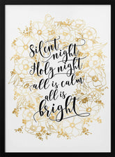 Silent night with gold flowers Poster