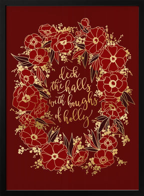 Deck the halls - red Poster