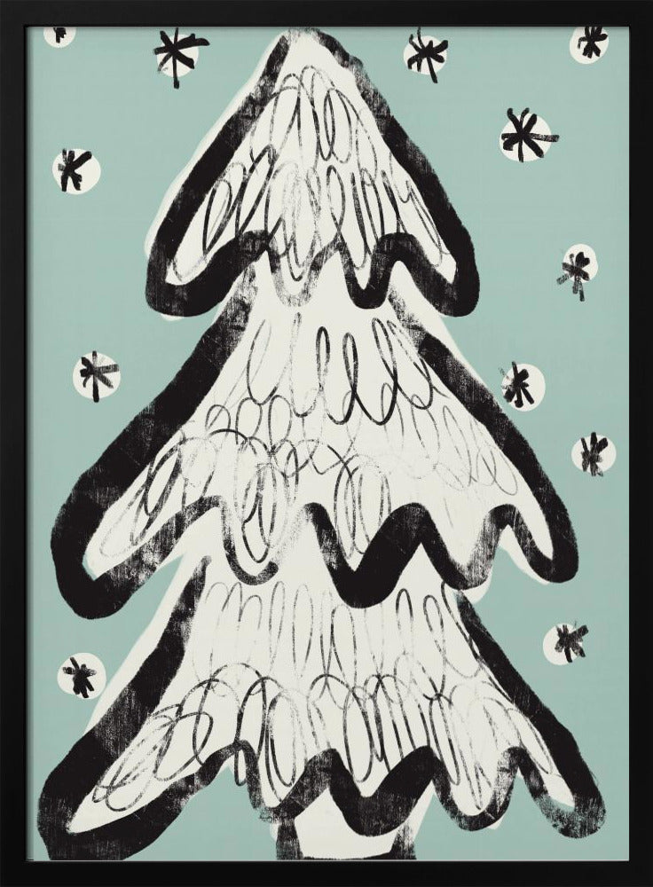 Christmas Tree And Snow Poster