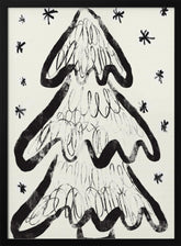 Christmas Tree And Snow (White) Poster