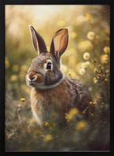 Bunny in Flower Field Poster