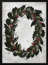 Splatters holly wreath Poster