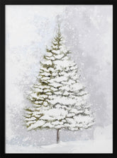 Lone fir in the snow Poster