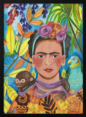 Frida and her parrots Poster