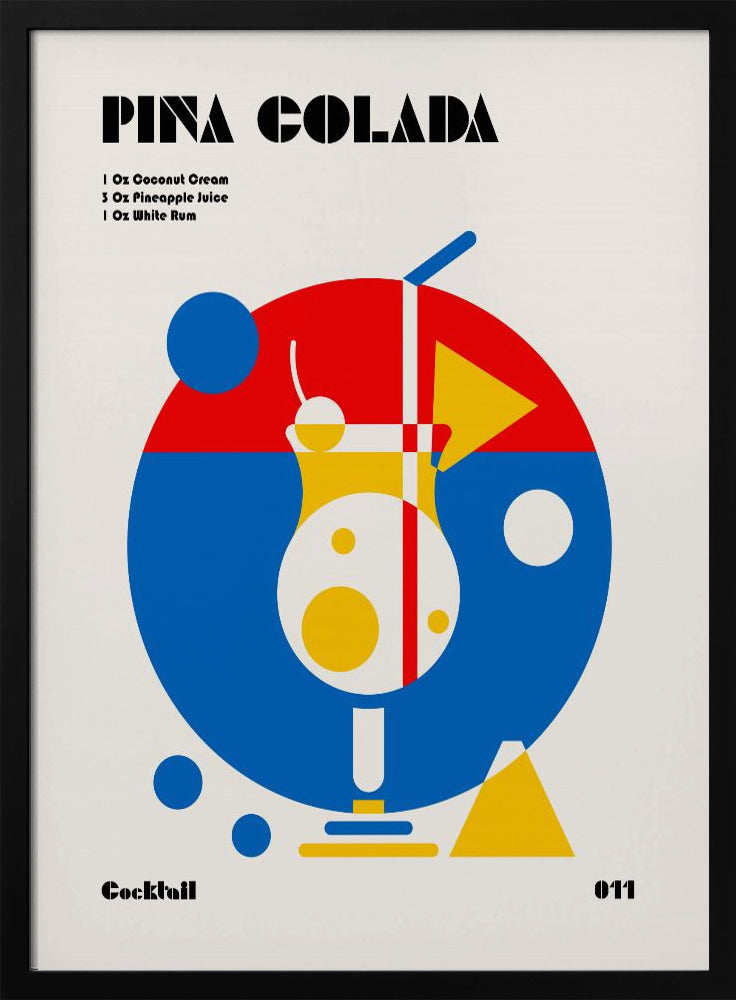 Pina Colada Bauhaus Cocktail Poster