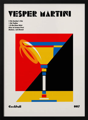 Vesper Martini Bauhaus Cocktail Poster