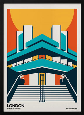 London BFI Southbank Brutalist Architecture Poster