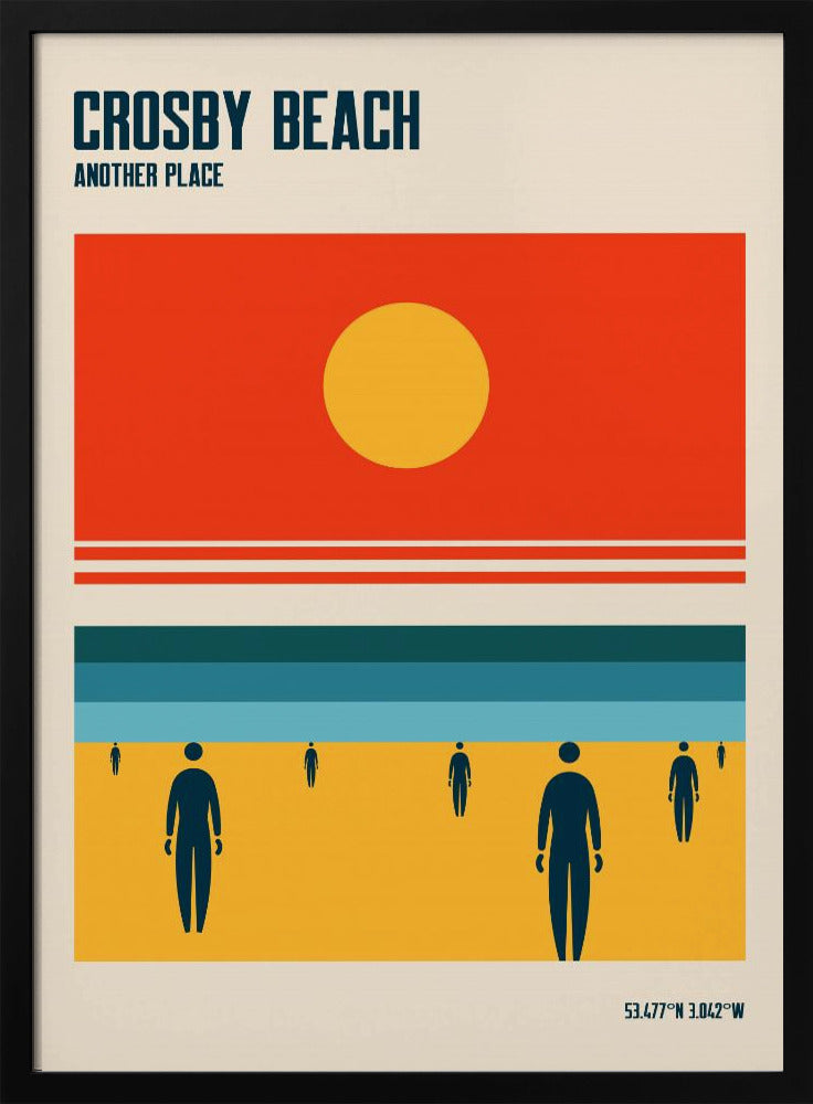 Crosby Beach Iron Men Liverpool Merseyside Poster