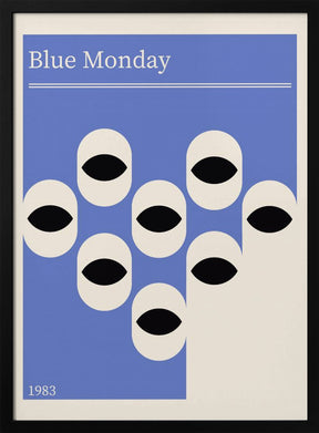 Blue Monday Abstract Retro Poster