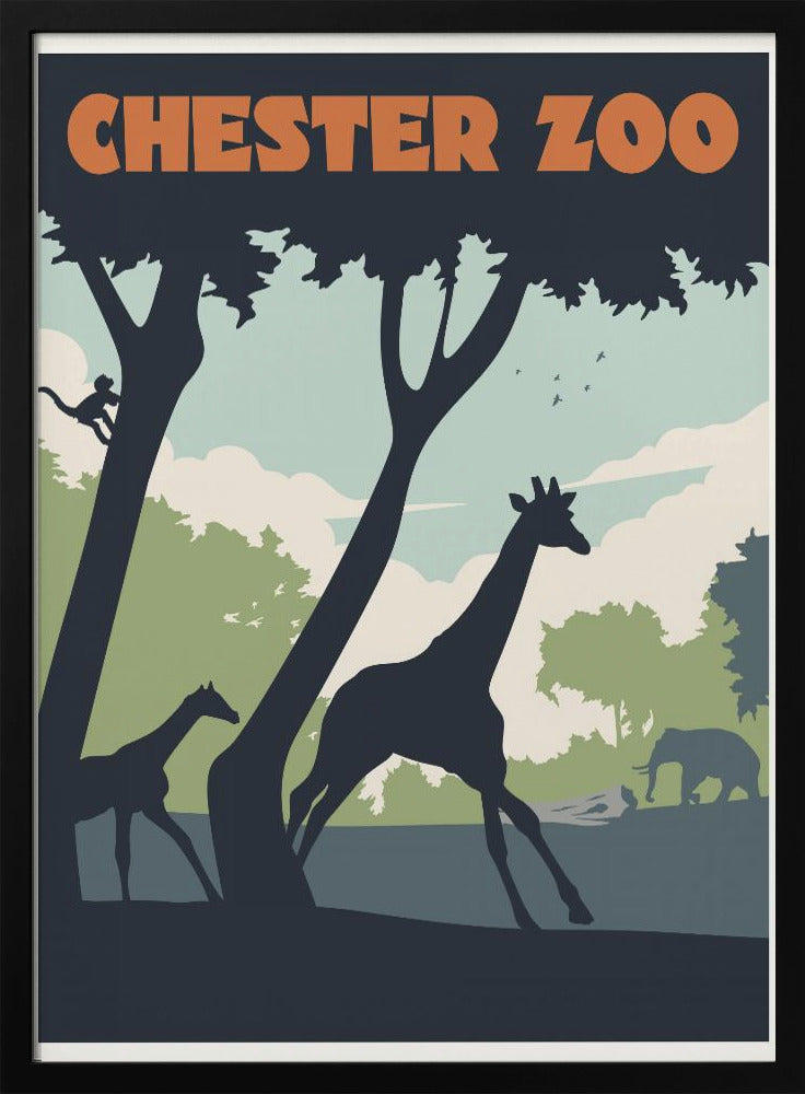 Chester Zoo Travel Print Poster