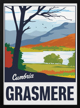 Grasmere Lake District Travel Print Poster