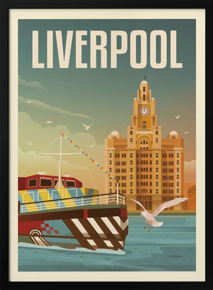 Liverpool Liver Building Travel Print Poster