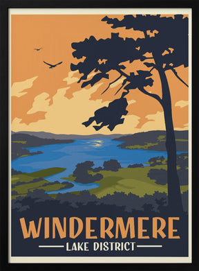 Windermere Lake District Travel Print Poster